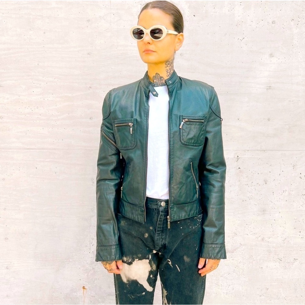 ERA OF CHAOS Biker Leather Jacket Black